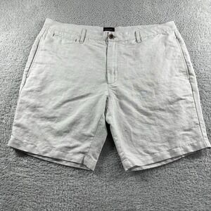 Untuckit Paumanok Shorts Mens 40‎ Gray Linen Blend 35329 Beach Golf Summer Vaca